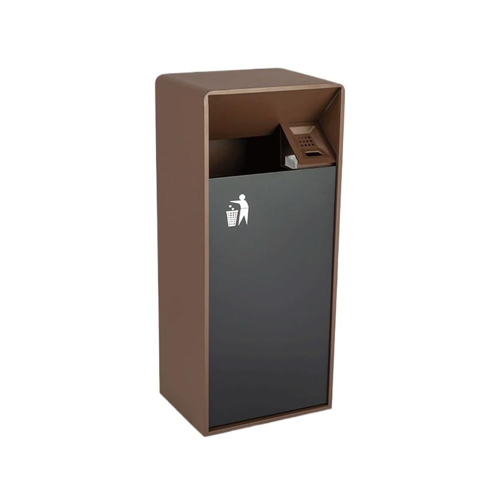 Cubo de basura de metal CU minimalista con cenicero superior para empresas