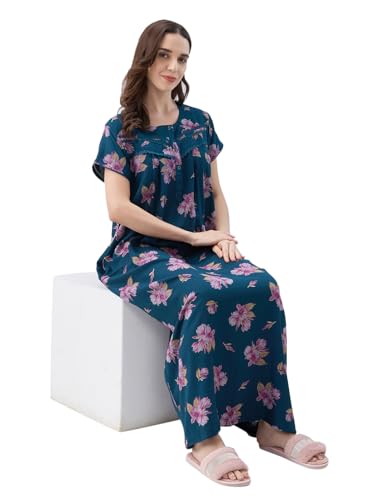 Image of AV2 Women Printed Alpine Nightwear Nighty Maxi - 7285