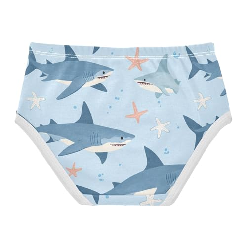 Wusikd Sharks Starfish Girls' Underwear Cotton Stars Girls Briefs Soft Toddler Underwear 2T2