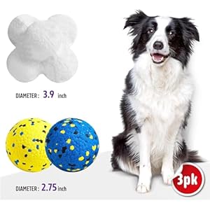 Durable dog chew balls for aggressive chewers  atom teething toys for puppies medium and large dogs  3 pack   cucciolini doodles