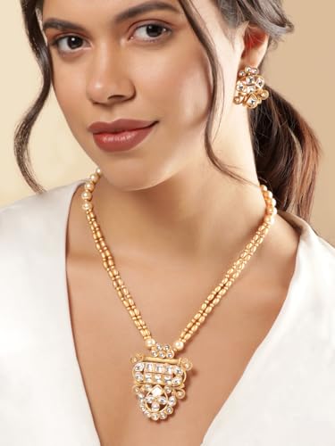 Image of Rubans Necklace Set Gold Plated Traditional Jewellery Gift for Women & Girls