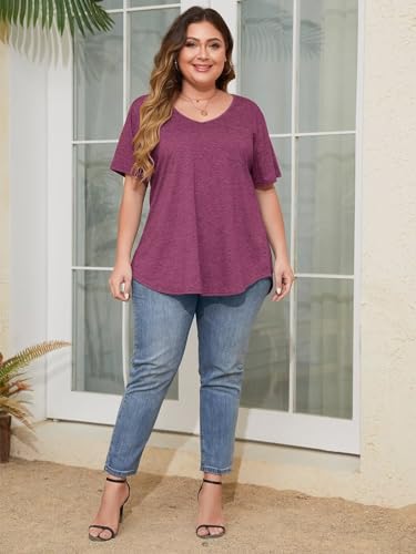 Image of BELAROI Women Plus Size Tops V-Neck Tunics Shirts