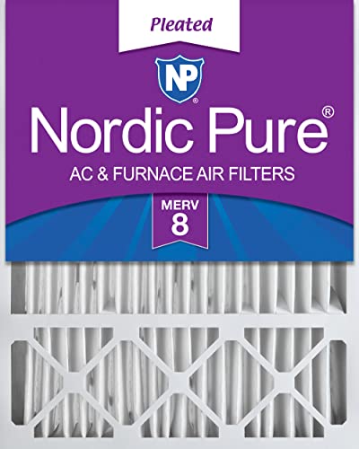 Image of Nordic Pure 20x25x5 Honeywell /Lennox Replacement MERV 8 Air Filter 1 Pack | Actual Size: 19 7 /8 x 24 7 /8 x 4 3 /8 Made in USA, Standard HVAC Filtration, Larger Airborne Particles, Lint, Dust & Pollen