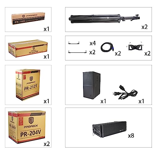 Proreck CONCERT SET 6000W P.M.P.O Stereo/Mono Dj Powered Pa Speaker System Combo Set Dual 4’’ Line Array Speaker And Dual 12-Inch Active Subwoofer With Bluetooth, Dsp Suitable thumb #8