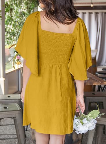 Image of Dokotoo Womens Dresses 2026 Spring Summer Deep V Neck Elegant Cocktail Bow tie Mini Dress S-XL