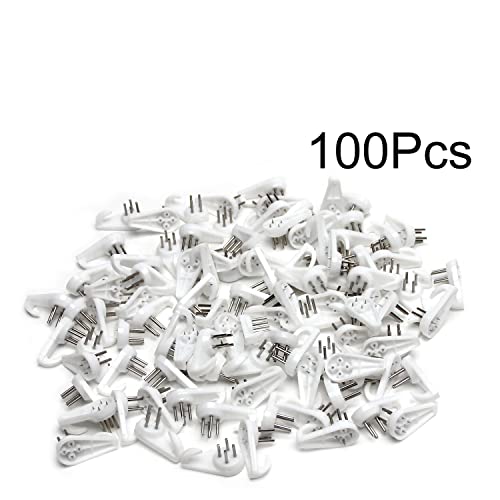 Image of Nails for Hanging Pictures,Picture Hooks Hardwall Hanger for Hardware, Fasteners & Hooks Wall Mount Non-Mark Hook Picture Photo Frame Hangers(100pcs,30*15mm)