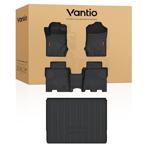 Image of Floor Mats for 2021-2025 2026 Ford Bronco 4 Door, Not for Bronco Sport, Custom Fit All Weather TPE Floor Liners with Cargo Liner, Waterproof Heavy Duty Car Mats