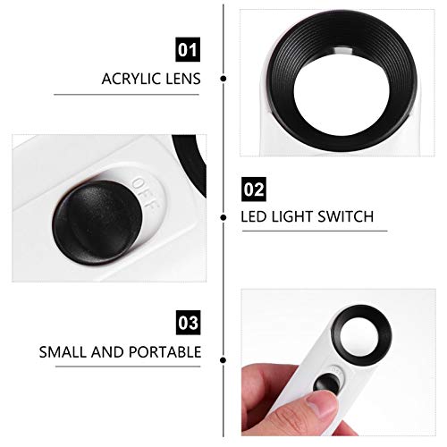 STOBOK Lupa Com Lupa Iluminada Lupa Amplificadora Lupa para Leitura de Atividades de Inspeção de Joi