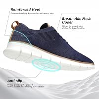 Men's Casual Dress Shoes Business Oxfords Fashion Walking Sneakers Mesh Work Lightweight Soft Sole Dark Blue — image 5