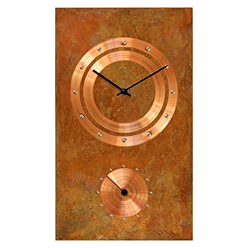 Inthetime 20-Inch Copper Wall Clock Rectangular Large Silent Non-Ticking Unique Handmade - 7Th Wedding Anniversary Gift Idea Rustic Farmhouse Native American Southwest Home Kitchen Art Decor (Large) #TOP1