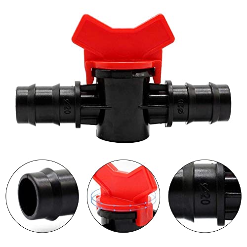 Barbed Ball Valve,12mm/16mm/12mm to 16mm Barb Connector Shut Off Switch for Garden Drip Irrigation Aquarium Hose Tube - Image 2