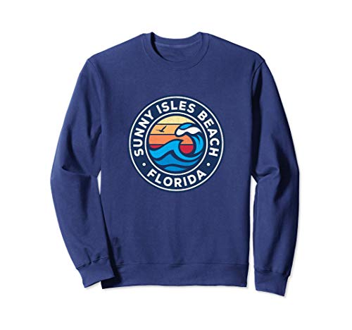 Sunny Isles Beach Florida FL Vintage Nautical Waves Design Sweatshirt