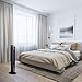 Seville Classics UltraSlimline Indoor Bladeless Oscillating Tower Fan Quiet Cooling LED Display Space-Saving for Home w/ Remote and 7.5H Timer, Black Combo, 40