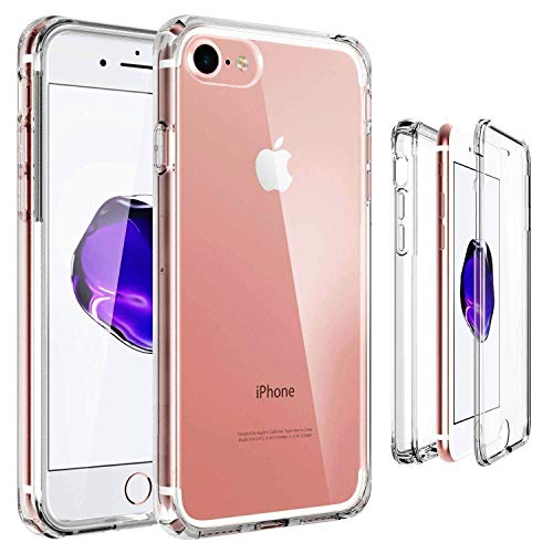 NWNK13 For iPhone iPhone 8 Plus/iPhone 7 Plus Case Crystal Clear Slim Fit Front & Back 360° Case Built-in Screen Protector Transparent Full Body Silicone Gel Mobile Phone Cover for iPhone 8+