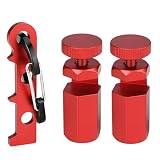 Tall Stair Gauges for Framing Square – Hexagonal Stable Lock with Holder & Hook for Carpentry & Circular Saw, Framing Square Stops Framing Jig for Speed Square for Carpentry Layout (Red)