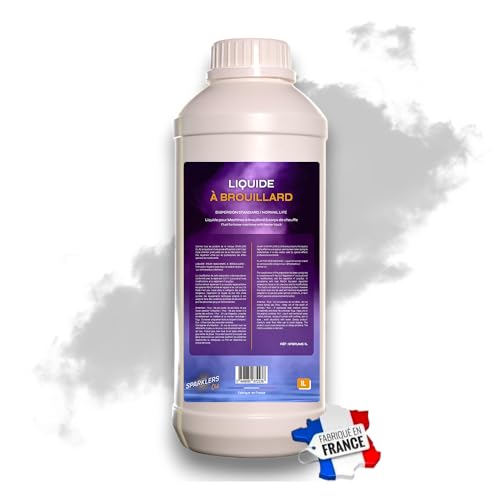 SPARKLERS CLUB Liquide à Fumée Effet Brouillard 1 Litre pour Machine à Brouillard qualité MADE IN FRANCE - Simple d'utilisation, idéal pour soirées DJ,...