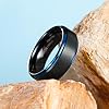 King Will Duo 8mm Black Brushed Finish Tungsten Carbide Ring Blue Plated Wedding Band(13) #1