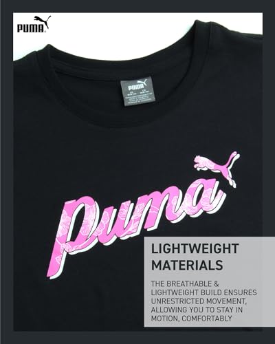 PUMA Conjunto de shorts para meninas – camiseta de desempenho de 2 peças e shorts de ginástica ou sh
