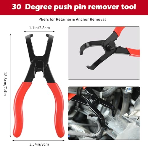 Image of TOOLEAGUE 9Pcs Fuel Line Disconnect Pliers Set with Storage Case | 9 inch Fuel Filter Caliper, Removal /CV Joint Boot Clamp /Flat Hose Clamp /30 Degree Disconnect Pliers Set for Auto Maintenance