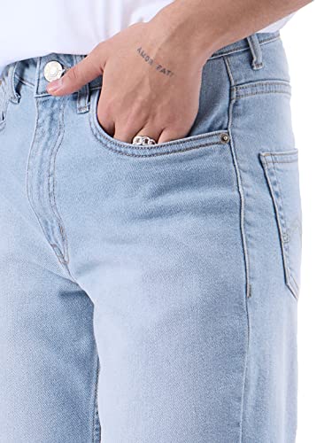 Image of The Souled Store Straight-Fit Denim: Men and Boys Cotton Blend Straight Fit Cargo Pockets Lightweight Everyday All-Season Denim Jeans