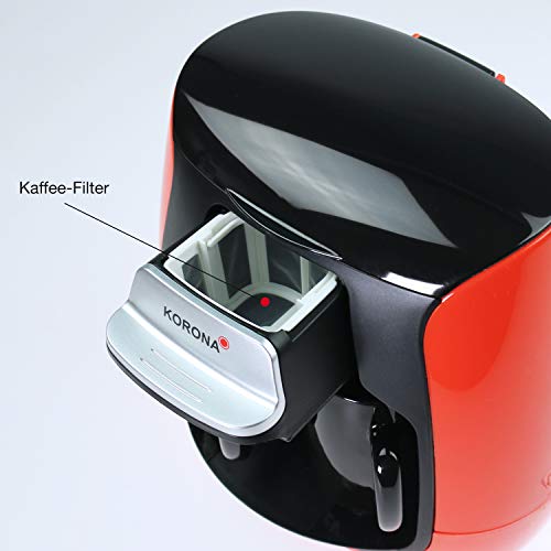 Korona 12208 - Cafetera compacta (12208), color negro y rojo - Imagen 4