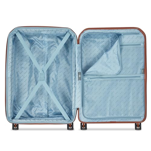 Image of DELSEY PARIS Paulette 69.5 cms Medium Check-in ABS /Polycarbonate Hard Sided 8 Wheels and Expandable Spinner Suitcase /Trolley Bag for Travel with TSA Lock- Brown