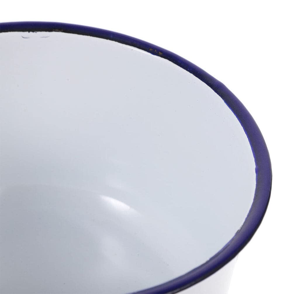 Luxshiny Emaille Suppenschüssel 14Cm Vintage Stil - Robuste Instant Nudelschale Für Reis Suppe Obst Und Salat Leicht Zu Reinigen Ideal Für Küche Haushalt Und Camping