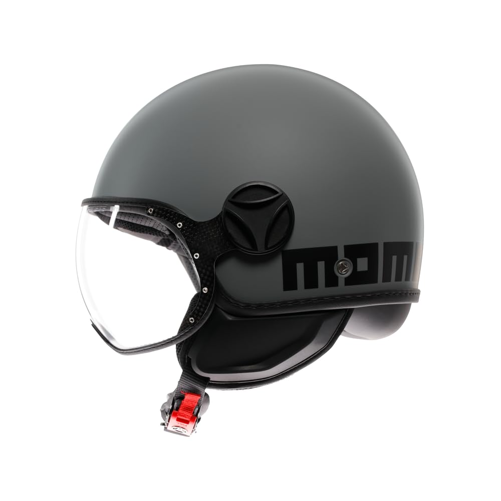 MOMO Design - FGTR CLASSIC E2206, Casco Moto Jet, Casco Jet Omologato ECE, Casco Jet Aperto Scooter, Uomo e Donna, Leggero con Visiera, Bianco Nero, XS