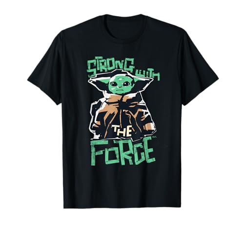 T-shirt Mandalorian Grogu Star Wars Strong with the Force top mode geek