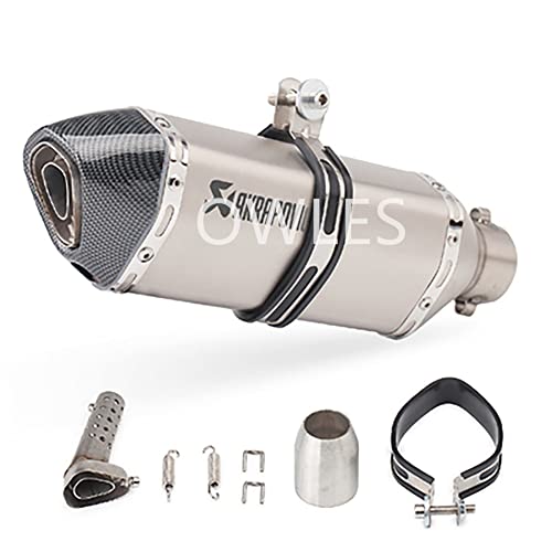 OWLES バイクマフラー スリップオンマフラー バイクサイレンサー 汎用 370mm 50.8mm ステンレス オートバイ バッフル エキゾーストパイプ 排気管 (G)
