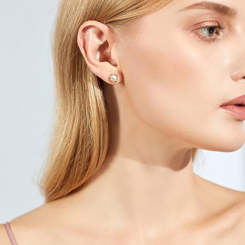 EVER FAITH Fashion 14K Gold Plated Caged Faux Pearl Stud Earrings Hypoallergenic Wedding Anniversary Prom Birthday Jewelry Gifts for Women3