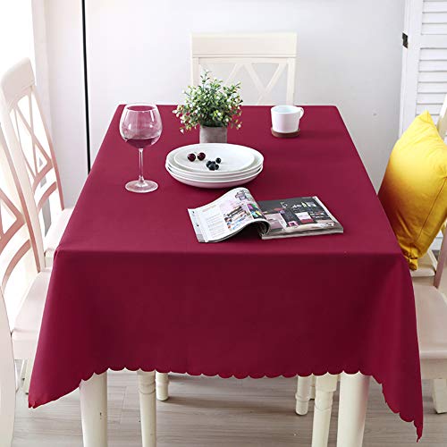 Nappe rectangulaire vin rouge anti-pli 180x280cm protection table