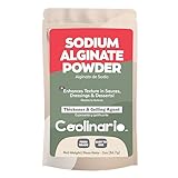 Coolinario Sodium Alginate Powder (2 Oz) Premium Thickener & Gelling Agent for Sauces, Desserts & Molecular Gastronomy | Ideal for Spherification & Texture Enhancement | Food Grade