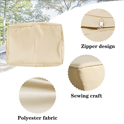Fkslife Patio Cushion Covers Replacement,Outdoor Patio Cushion Covers Replacement Waterproof (Beige, 23.6×23.6×3.35 Inches) #TOP3