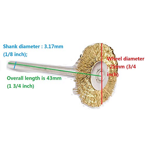 Image of 20pc 25MM /0.98 inch Brass Wheel Brush Brass Polishing Brush Compatible with Rotary Grinder Accessories
