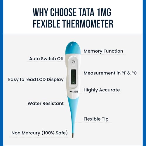 Tata 1mg thermometer packaging box with specifications