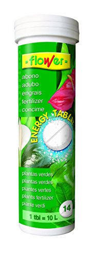 Flower - Tableta Efervescente para Plantas Verdes | 1 Tableta = 10L Agua de Riego | Nutrición Ideal | Ecológica y Compacta | Fertilizante Orquídeas Bio, 4x4x14 cm, Abono Tabletas