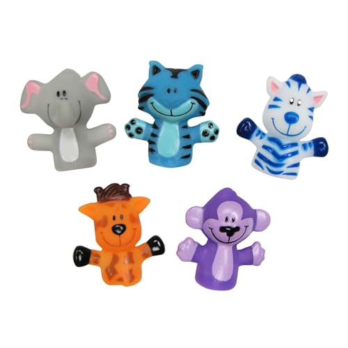 Idea Factory Farm Animal Finger Puppets - Party Favors, Educational, Bath Toys , 5 Count (Pack of 1)