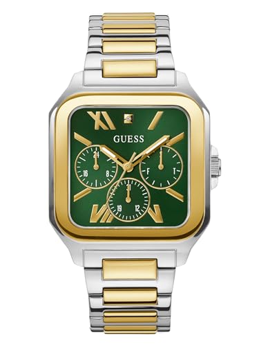 Montre GUESS Homme 42mm bicolore avec cadran vert élégant