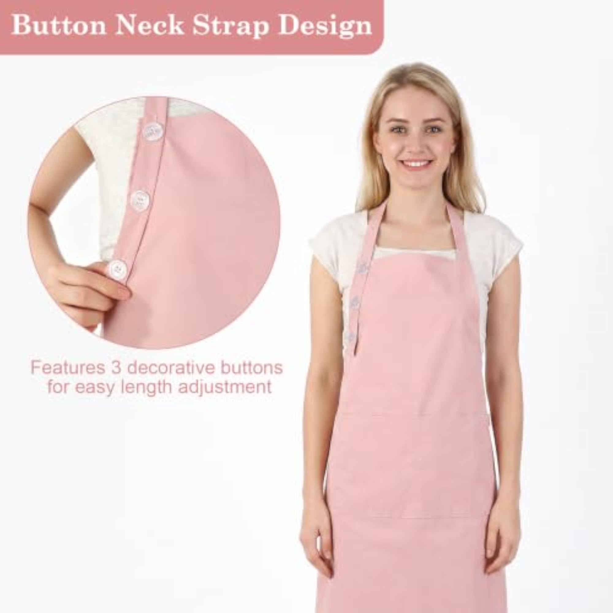 Water Oil Resistant Kitchen Apron for Women