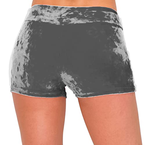 Image of ALWAYS Velvet Shorts - High Waist Stretch Velour Mini Shorts for Dance, Yoga, Casual Wear