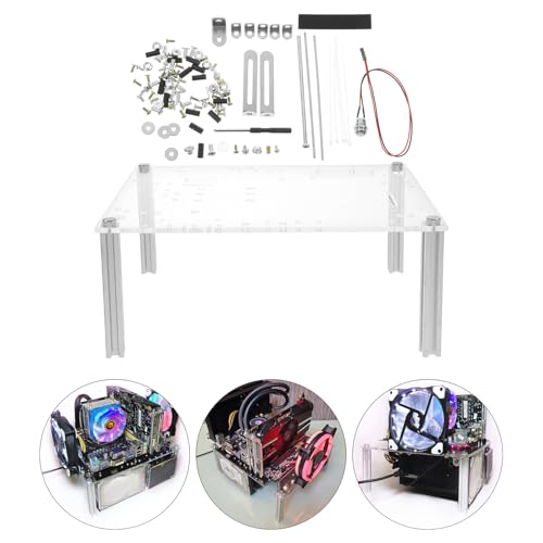 Soporte para gabinete de computadora Open Air con base resistente, chasis transparente DIY compatible con placas base ITX y Micro ATX, diseño compacto para juegos y sistemas de prueba miniatura 5