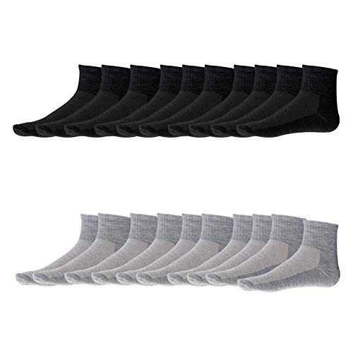 Dcolor 20 Paires de Chaussettes de Sport pour Hommes Chaussettes de Course Athlétiques à la Cheville Chaussettes de Sport Basses pour la Course à Pied