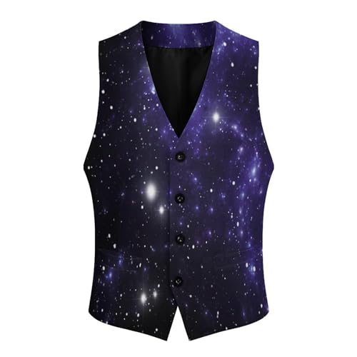Galaxy In The Sky Formal Suit Vest for Men Waistcoat Printing Business Casual Dress for Tuxedo3