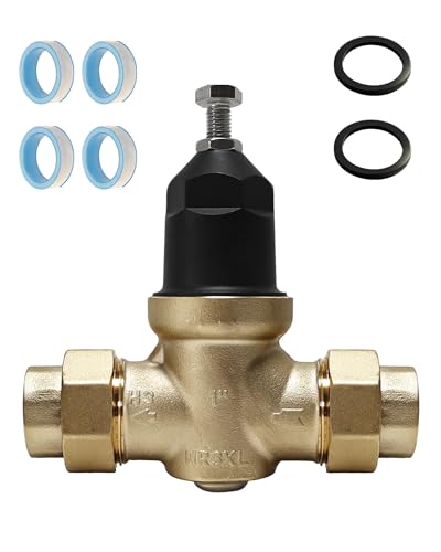 1-NR3XLDU 1 NR3XL Pressure Reducing Valve Water Pressure Regulator 1 Inch with Double Union FNPT Connection & Stainless Steel Strainer Screen for Residential Commercial