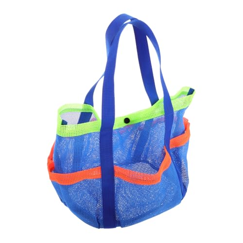 Happyyami Multi-Pocket Mesh Beach Bag Sandproof Waterproof Swim Tote Foldable Handbag for Boys and Girls and Adults for Pool Travel and Family Outings
