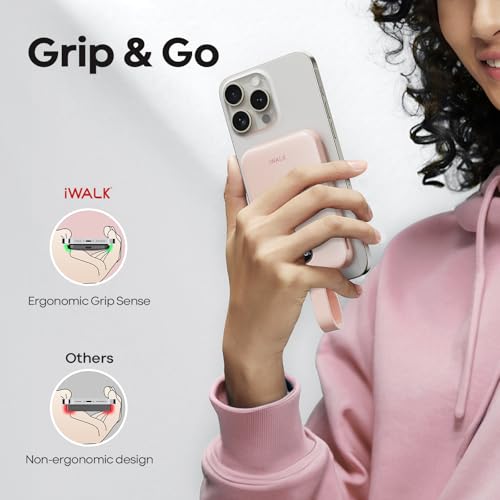 Image of iWALK Magnetic Power Bank 10000mAh, 30W Wireless Portable Charger with Fast Charging USB-C Cable,Qi2 Certified 15W Battery Pack with LED Display for iPhone 17 /16 /16 Pro /15 /14 /13 Series, Samsung Galaxy