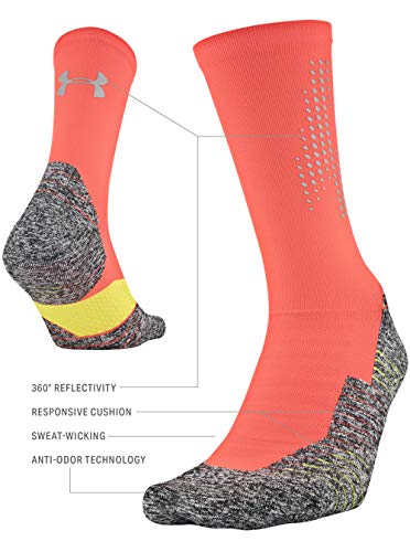 Under Armour Run Cushion Crew Socks, 1-Pair, Afterburn Orange, Large #TOP1