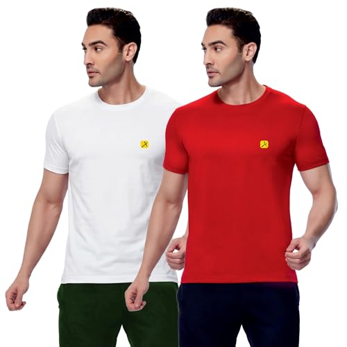 Image of AMUL COMFY Men's Cotton Plain Round Neck Half Sleeve Casual T-Shirts
