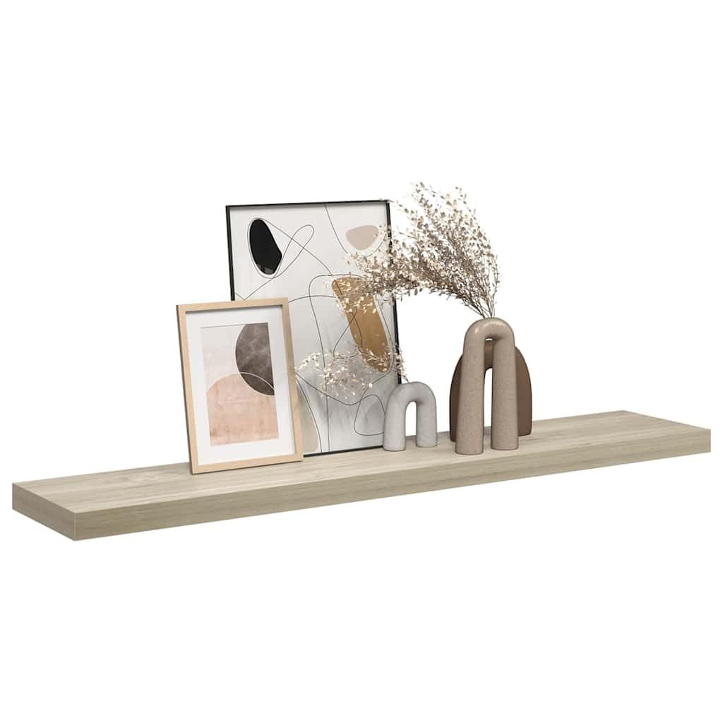 Estantería flotante de 120 x 23,5 x 3,8 cm, madera de roble MDF y metal, con sistema de fijación invisible, soporta hasta 10 kg, para salón, pasillo, dormitorio